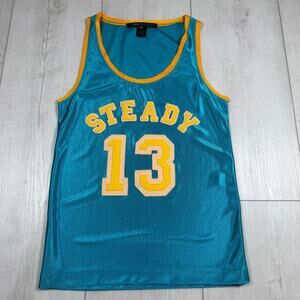 Marc Jacobs Blue Yellow Basketball Jersey Sleeveless Tank Top Streetwear XS